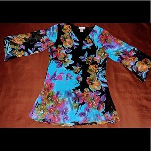 Signature JMB Tropical Flutter Sleeve Blouse